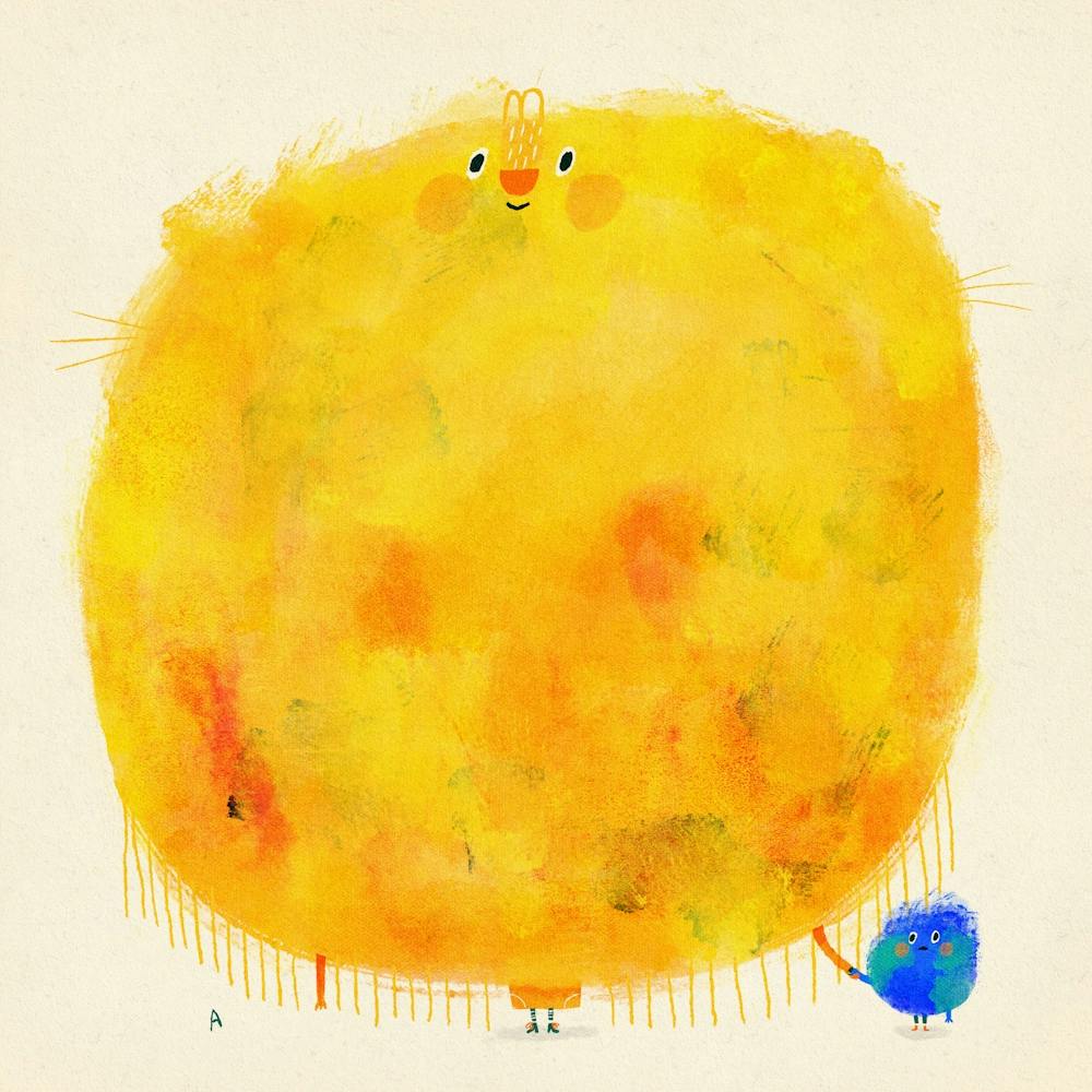 Big Sun And Cute Earth