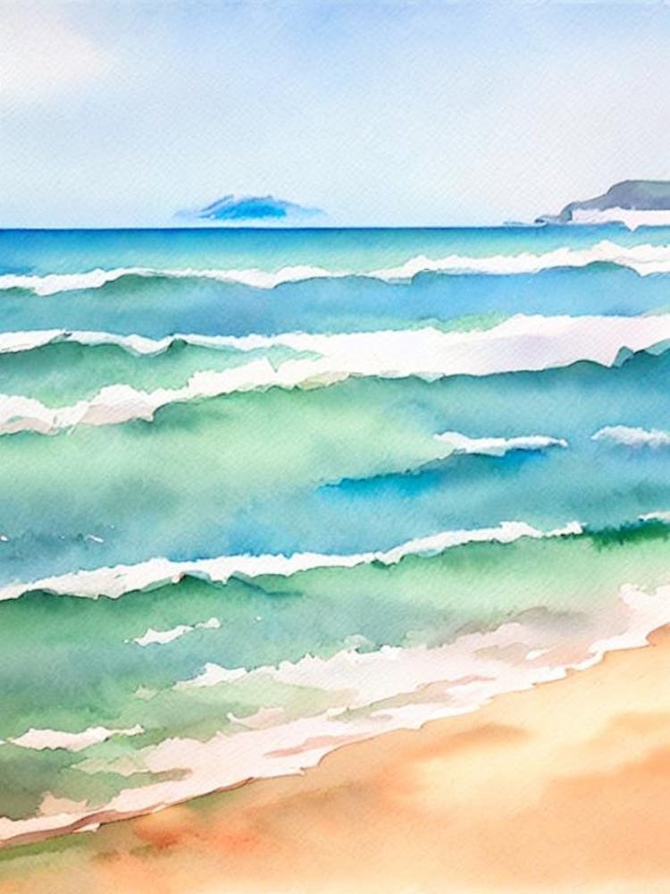 Nusa Dua Beach, Bali, Indonesia Watercolour