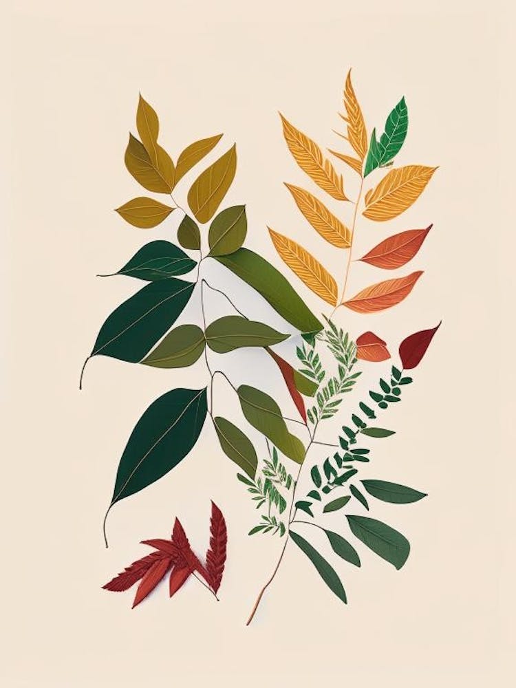 Curry Leaves Spices And Herbs Minimal Line Drawing 2