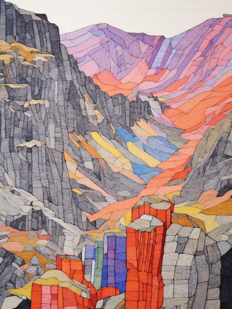 Scafell Pike England 2 Colourful Mountain Illustration