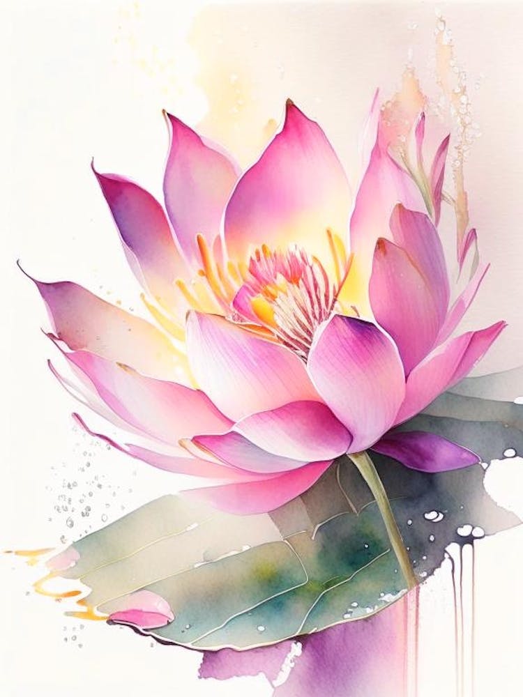 Pink Lotus Storybook Watercolour 4