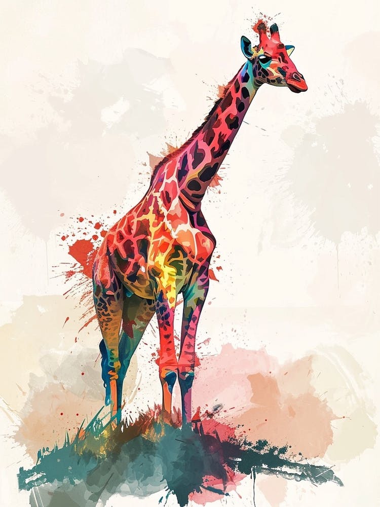 Giraffe Watercolour Paint Splash