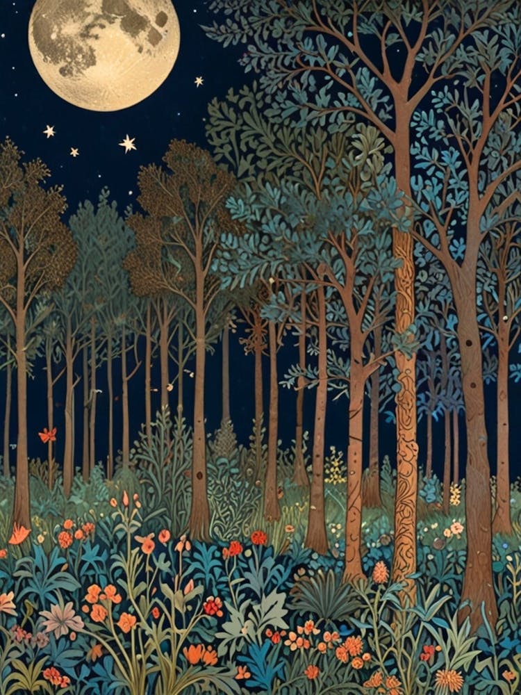 William Morris Moonlight In The Forest 189