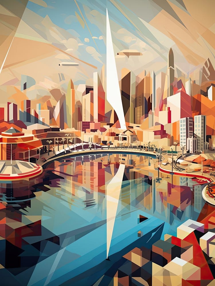 Dubai, United Arab Emirates, Geometric Illustration 4