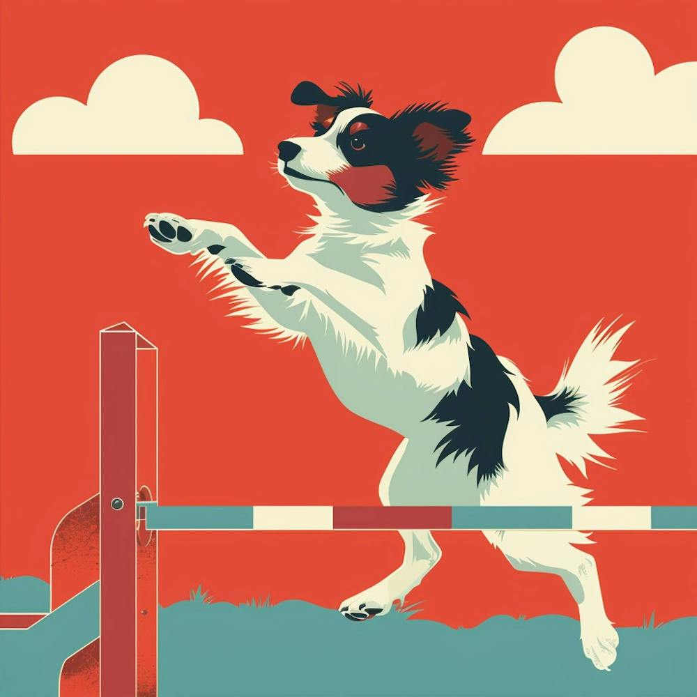 Dog Jumping Over An Obstacle 1