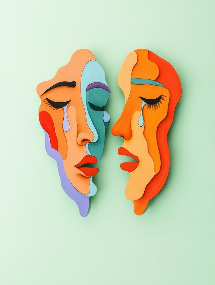 Two Faces With Tears 1