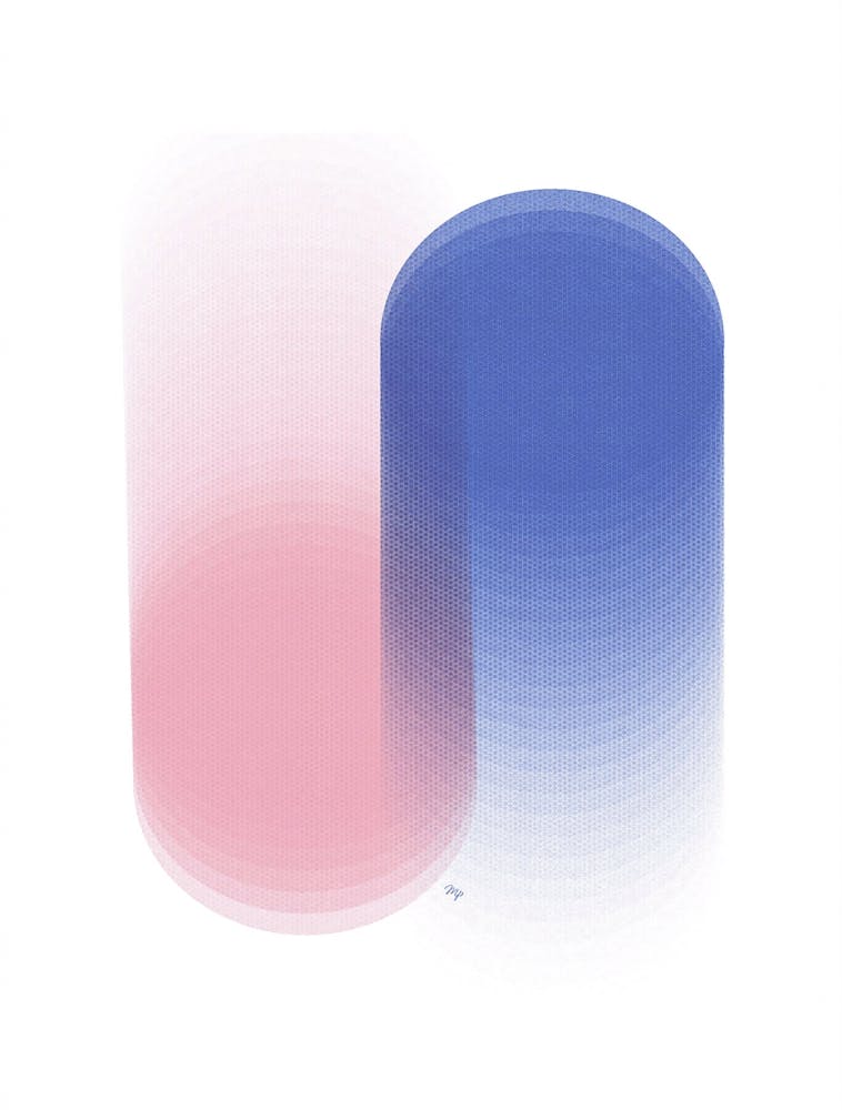 Bauhaus, Blue And Pink Sphere