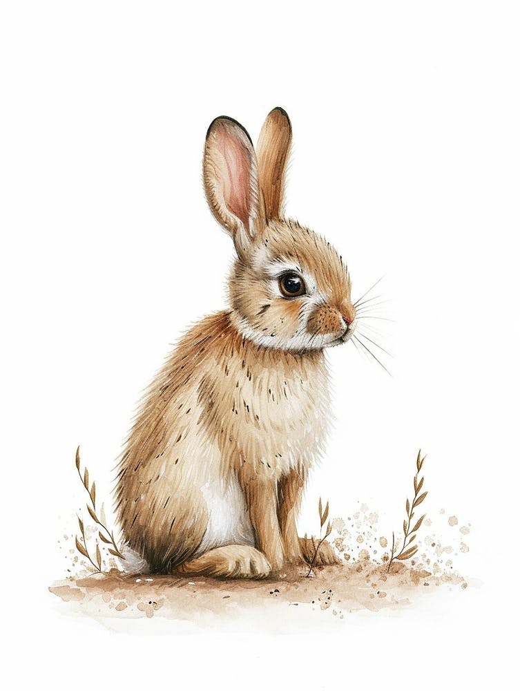 Dutch Rabbit Nursery Illustration 4