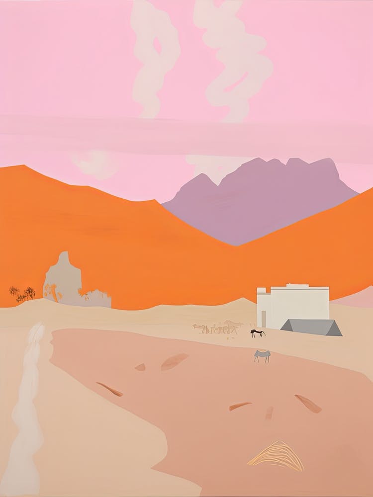 Syrian Desert   Middle East, Contemporary Abstract Illustration 2