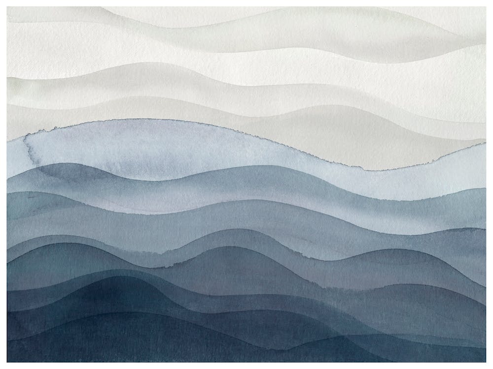 Blue Watercolor Waves