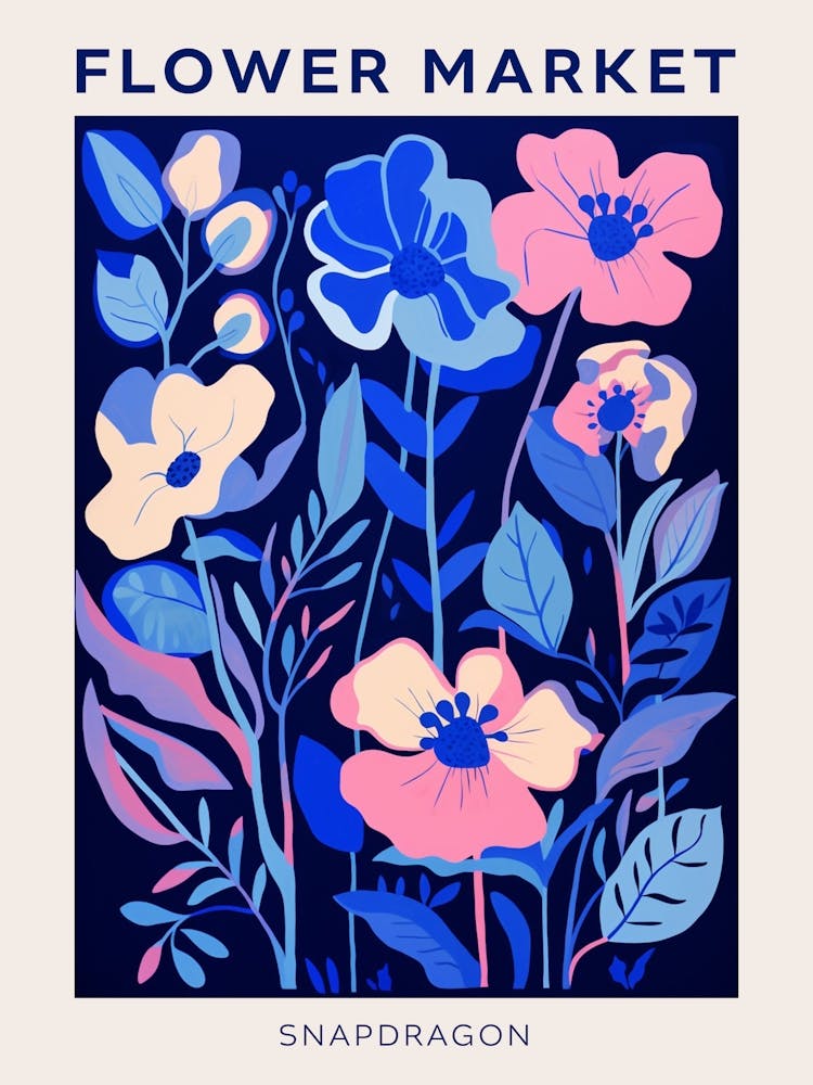 Blue Flower Market Poster Snapdragon 2