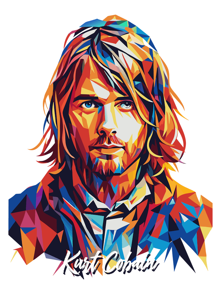 Kurt Cobain Nirvana 04 Portrait Music Icon Style WPAP Pop Art