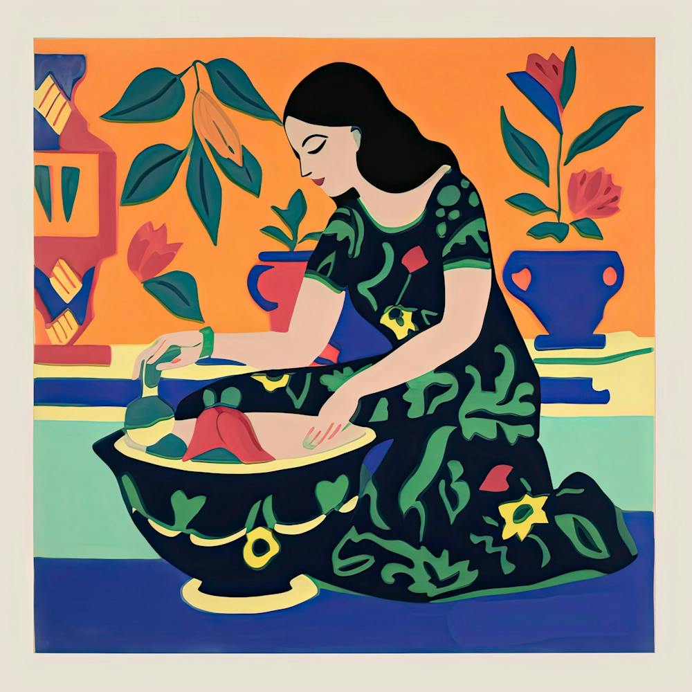 Woman And Bowl, The Matisse Inspired Art Collection