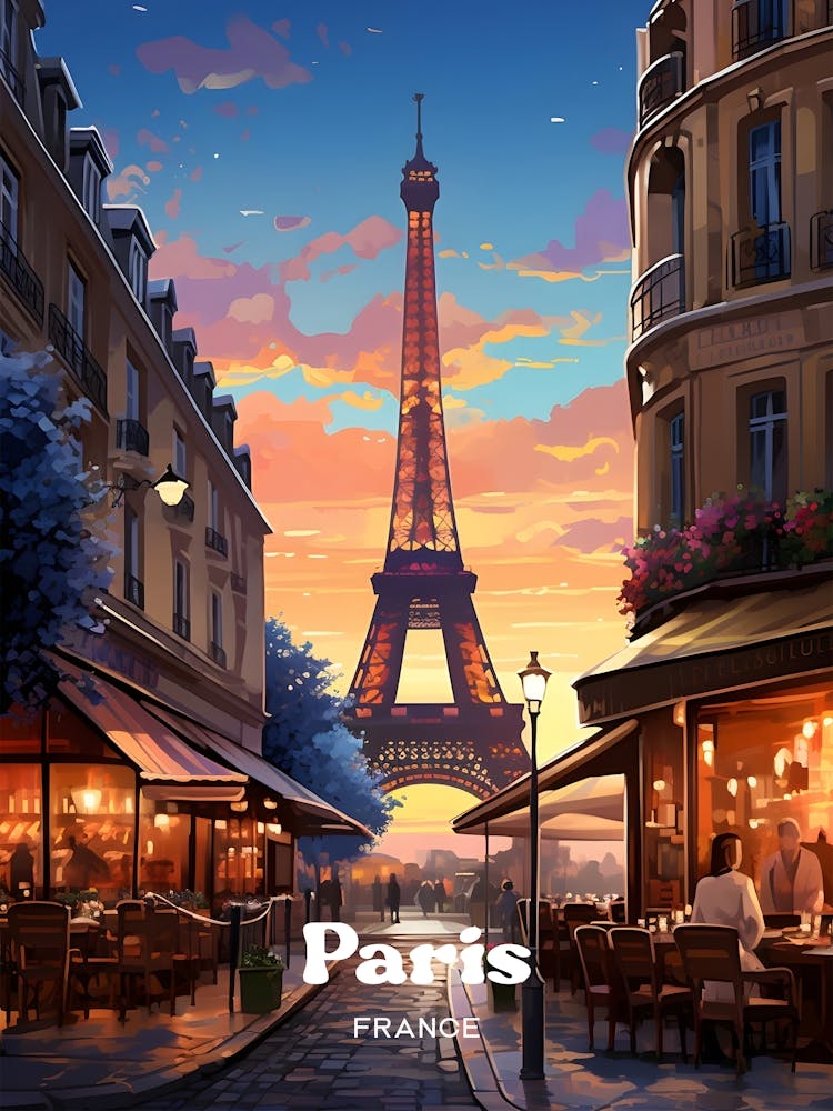 Paris France 6 Travel Poster 3 4 Resize