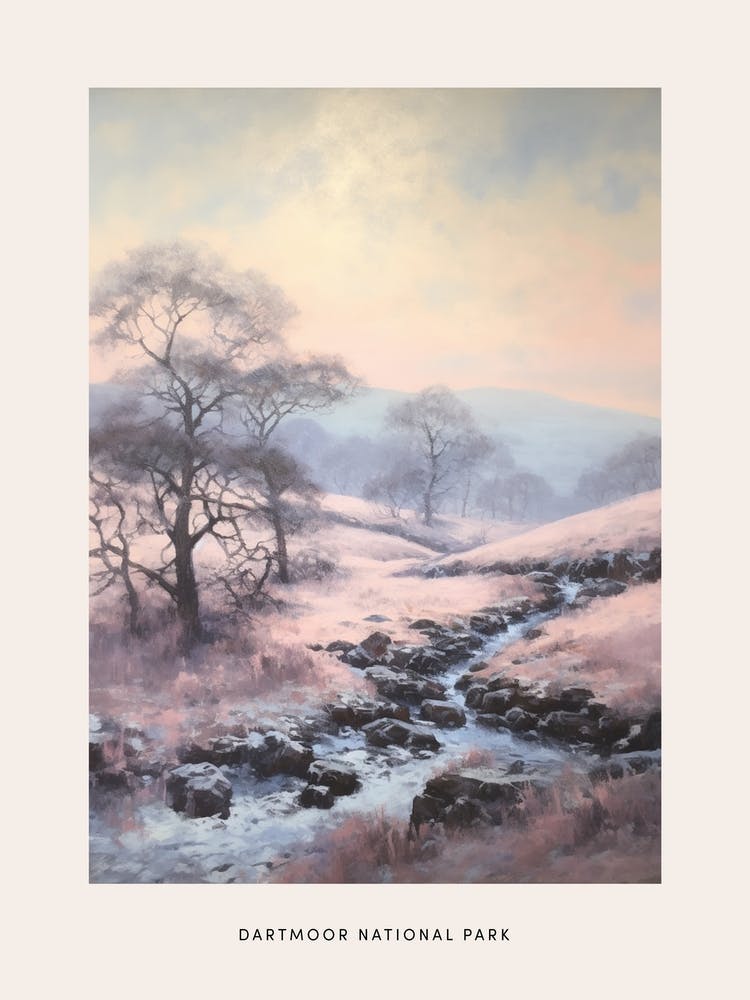 Dreamy Winter National Park Poster  Dartmoor National Park England 4