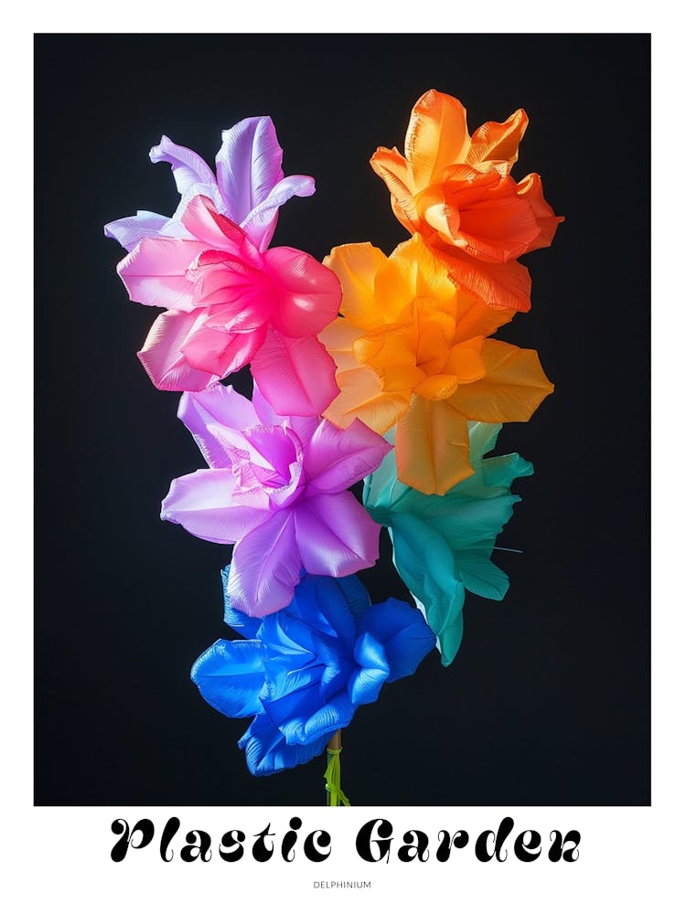 Bright Inflatable Flowers Poster Delphinium 3