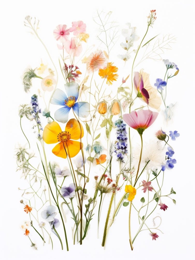 Pressed Flower Botanical Art Wildflowers 3