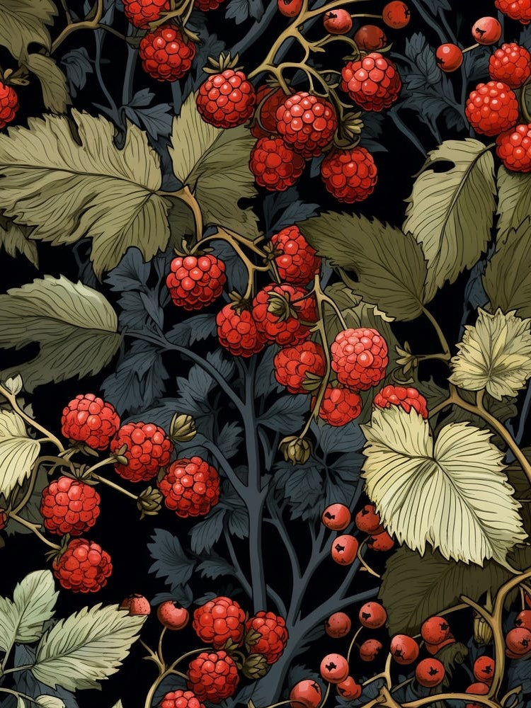 William Morris Style Christmas Botanical 2