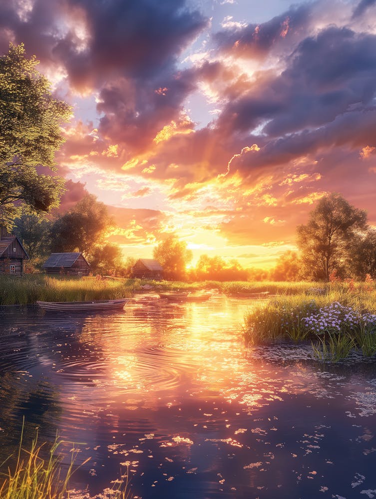 Sunset In The Countryside