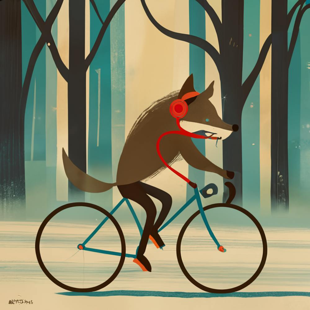 Wolf On A Bike 1