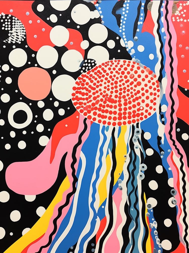 Polka Dot Pop Art Jelly Fish 2