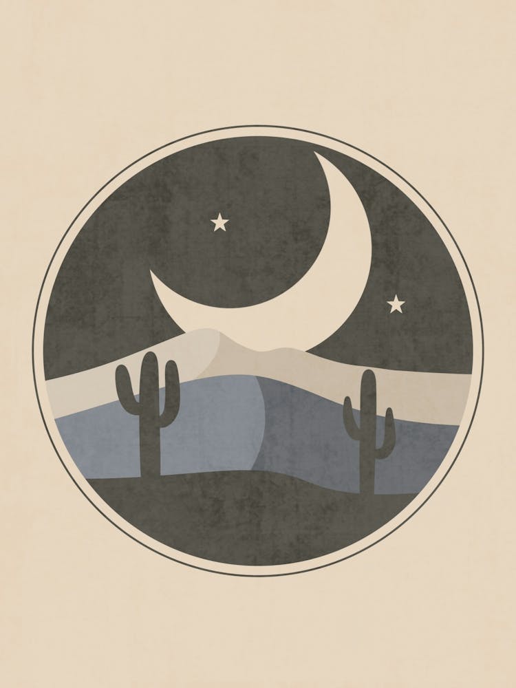 Cactus And Moon