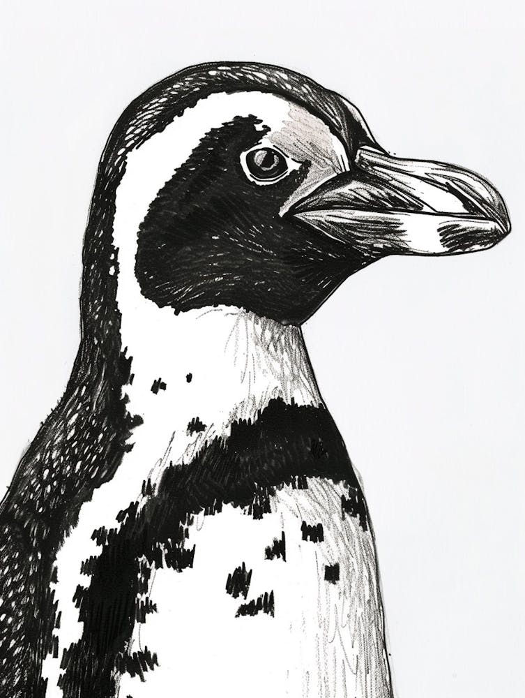 African Penguin Staring Curiously 4