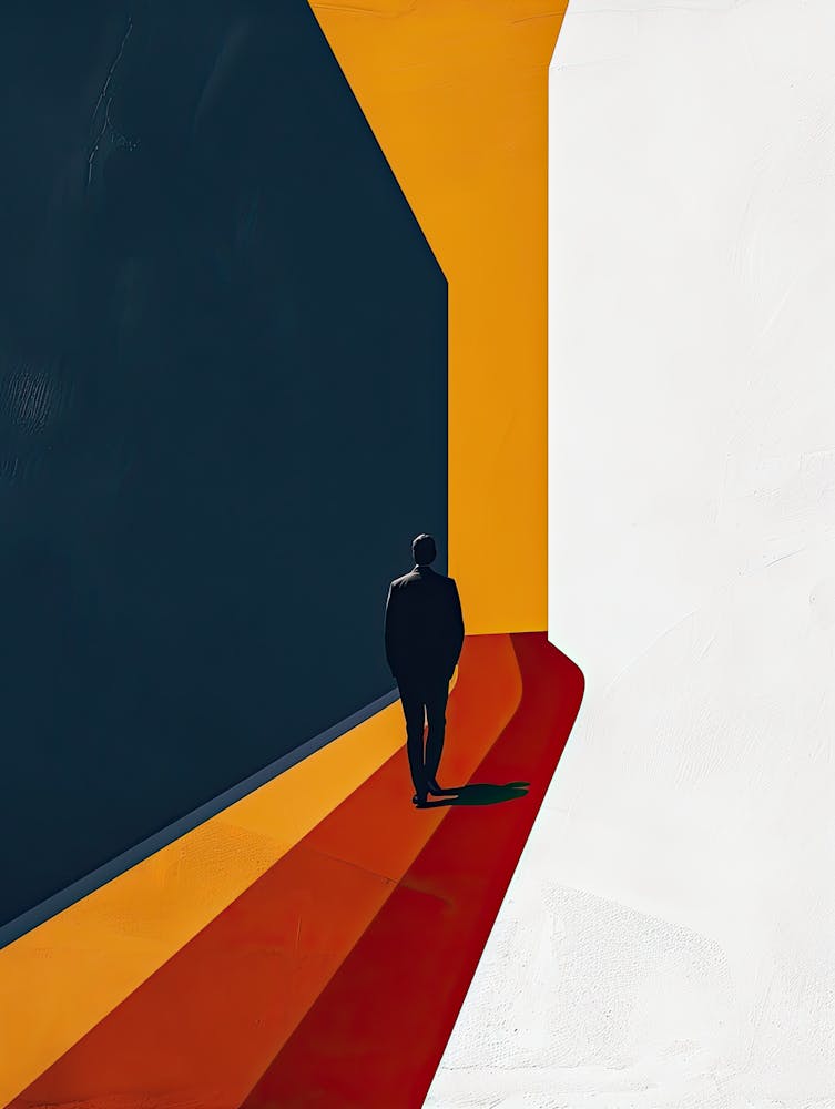 Man Walking Down A Hallway, Minimalism