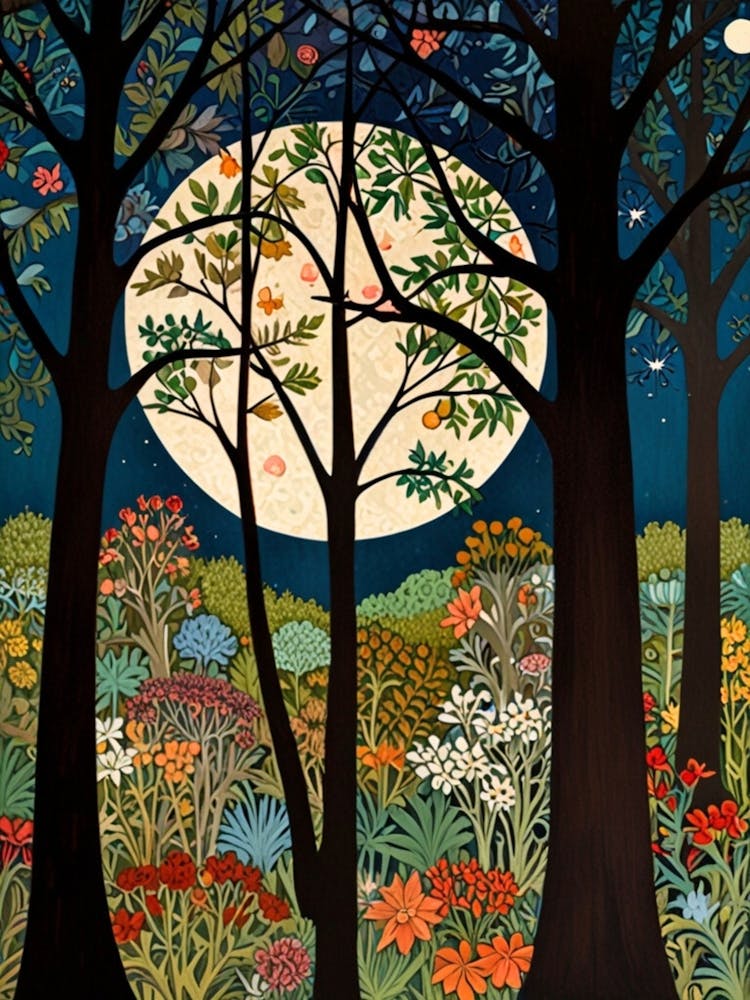 Moonlight In The Forest William Morris 2