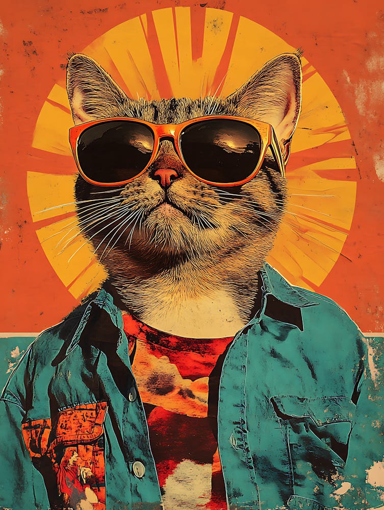 Vintage Retro Poster Cool Cat 6