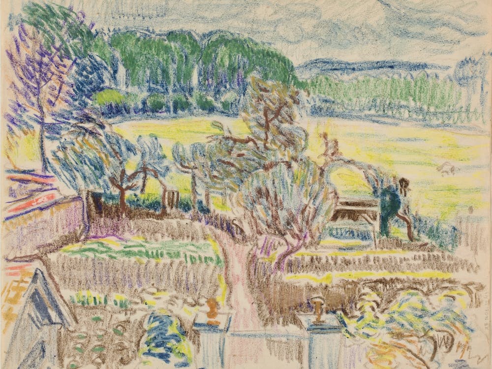 Puutarha, 1910 1911part Of A Sketchbook By Magnus Enckell