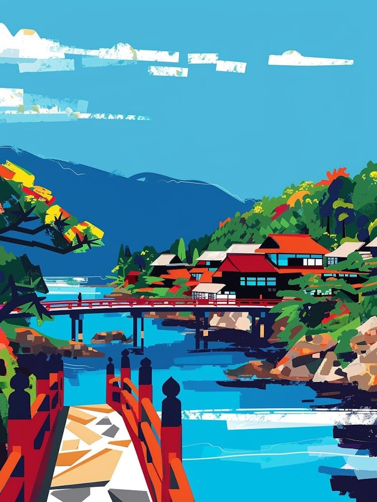 Nikko Japan 5 Colourful Illustration