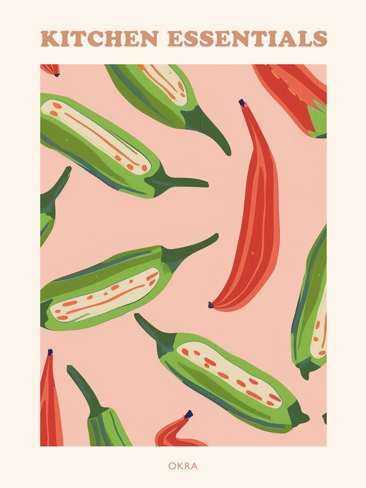 Okra Abstract Pattern Poster  3