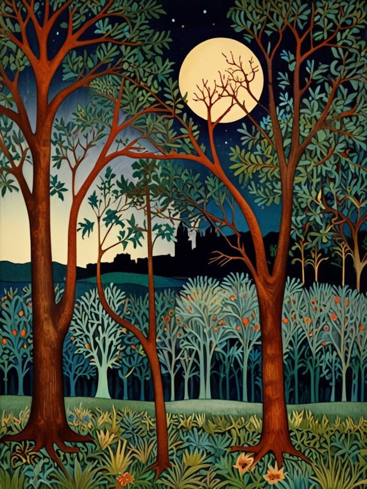 William Morris - Clair de Lune dans la Forêt 81