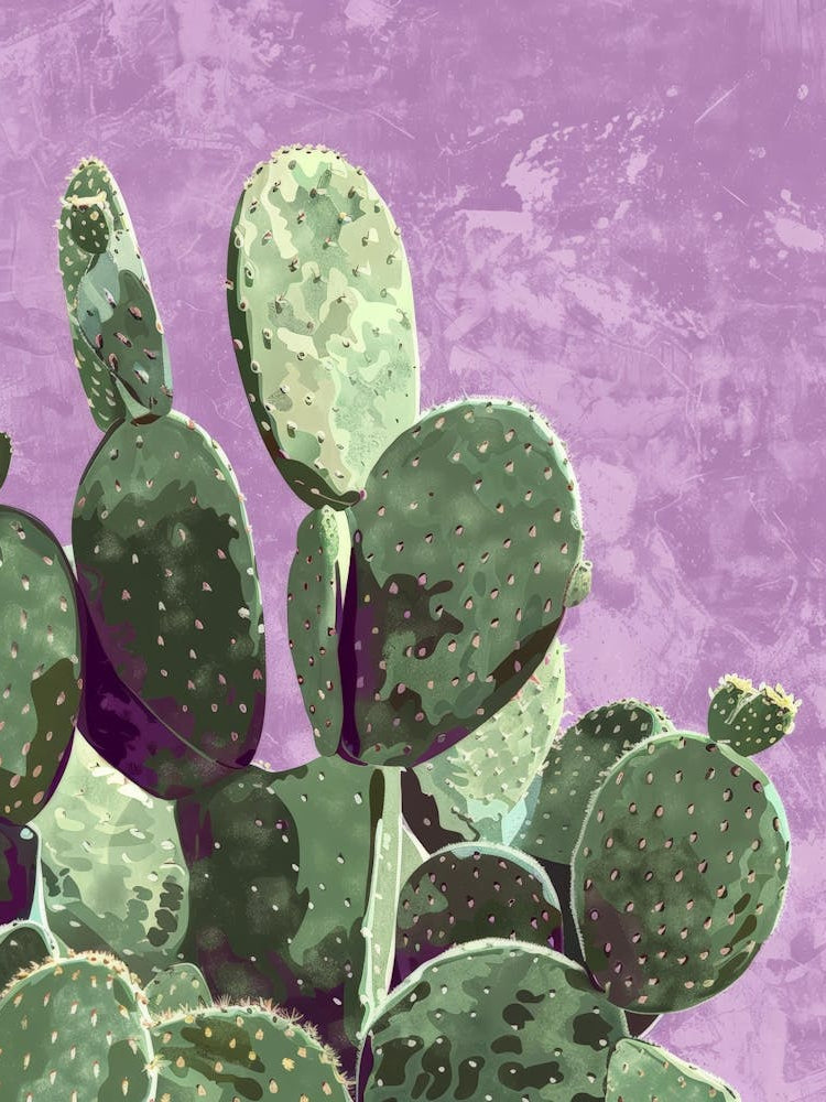 Cactus On A Purple Background 2