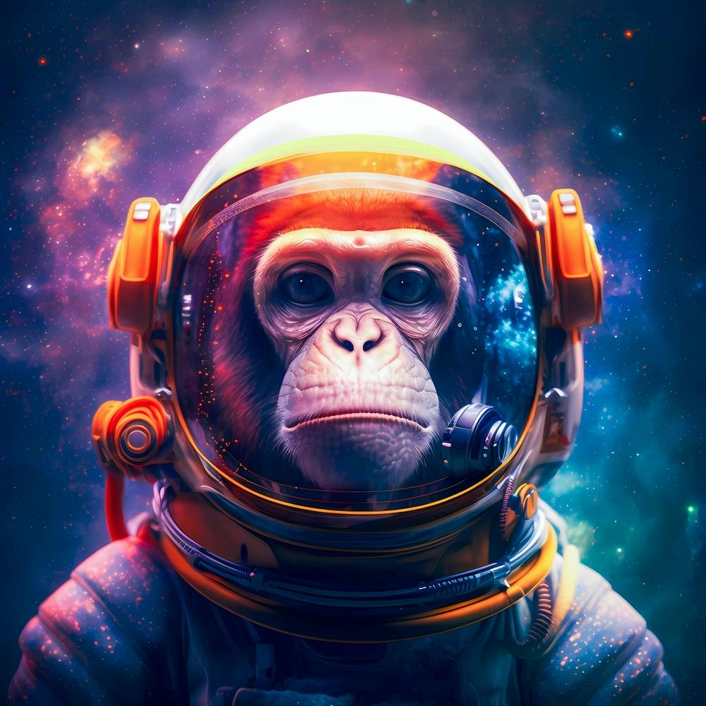 Chimpanzee Astronaut In Space