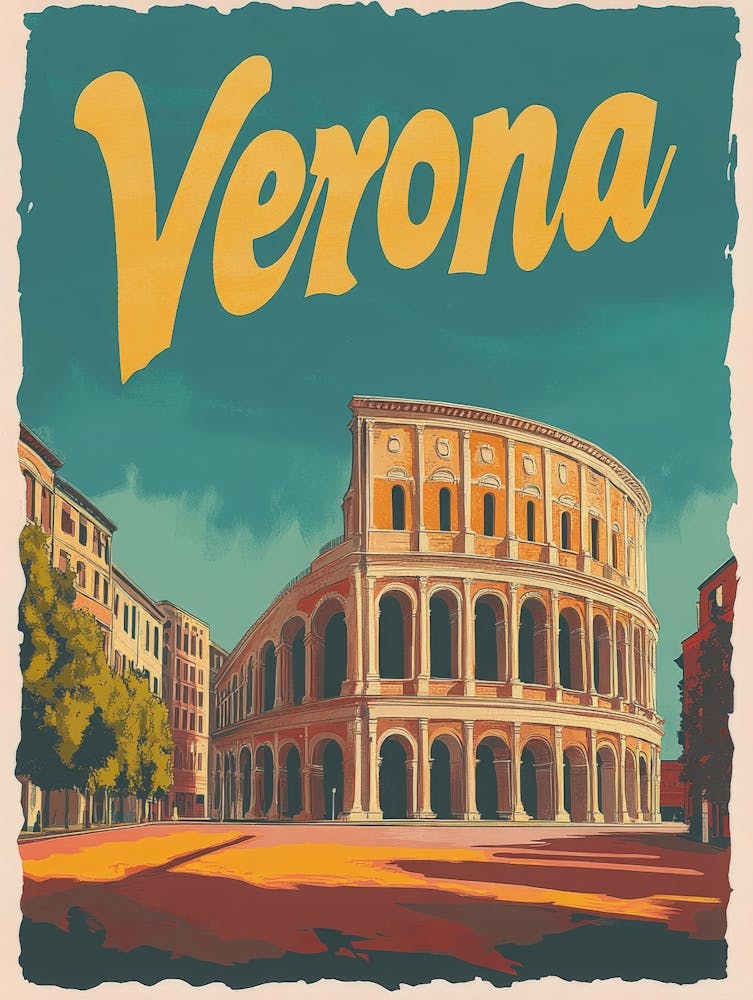 Aihrgdesign A Vintage Travel Poster Of Verona