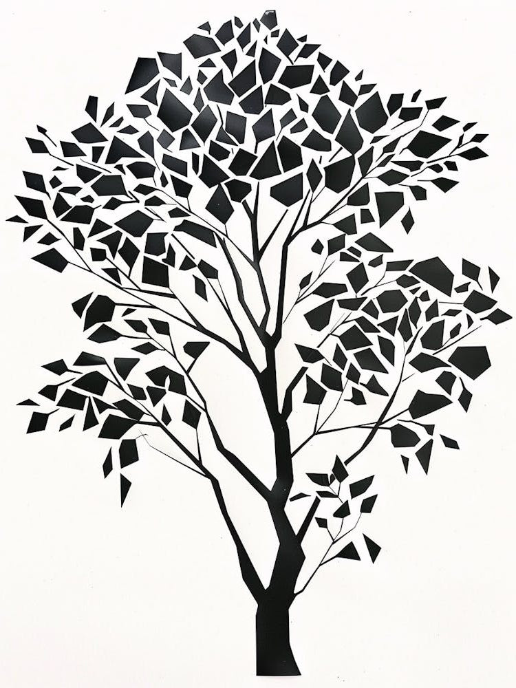 Eucalyptus Tree Simple Geometric Nature Stencil 1 1