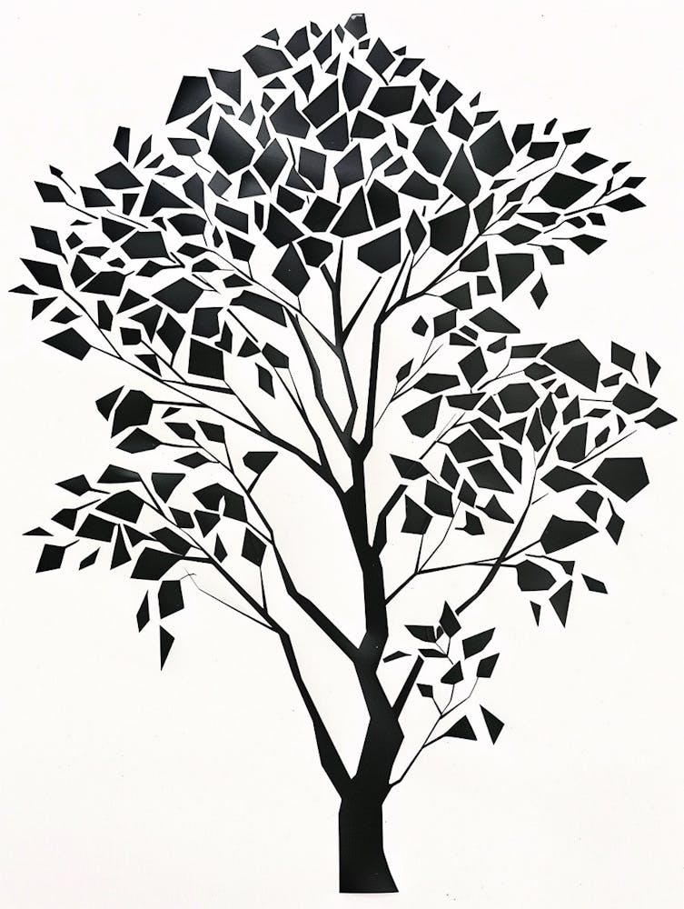 Eucalyptus Tree Simple Geometric Nature Stencil 1 1