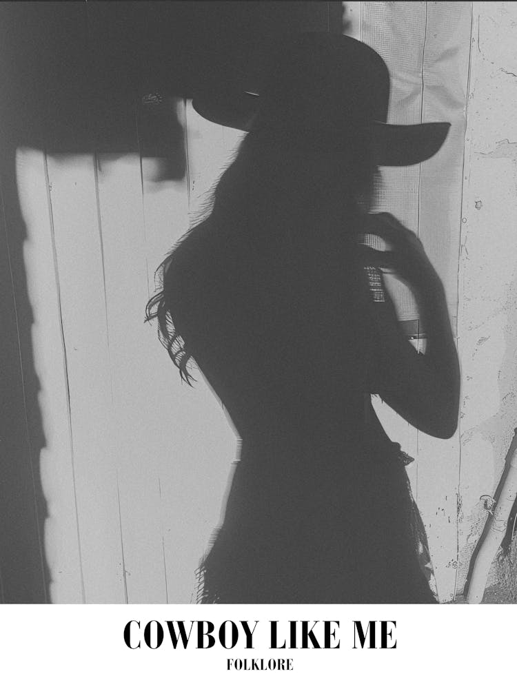 Taylor Swift Cowboy Like Me Folklore Swifie Merch Black And White