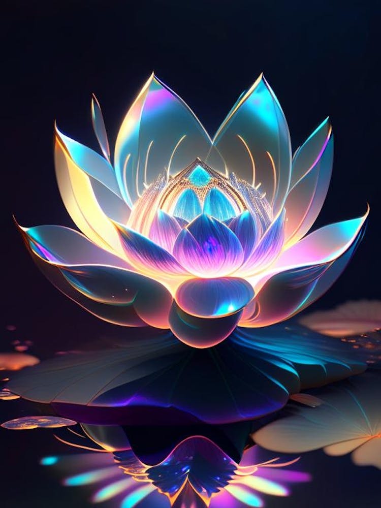 Giant Lotus Holographic 3