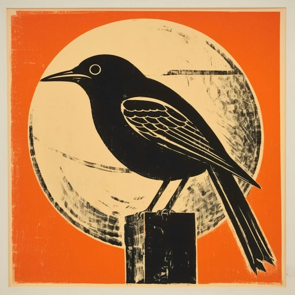 Lithographie d'oiseau rétro Canard Siffleur 2