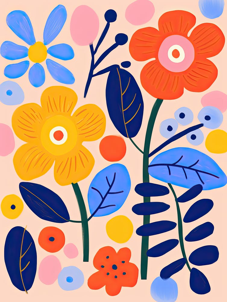Chromatic Bloomscape; Colorful Flower Market
