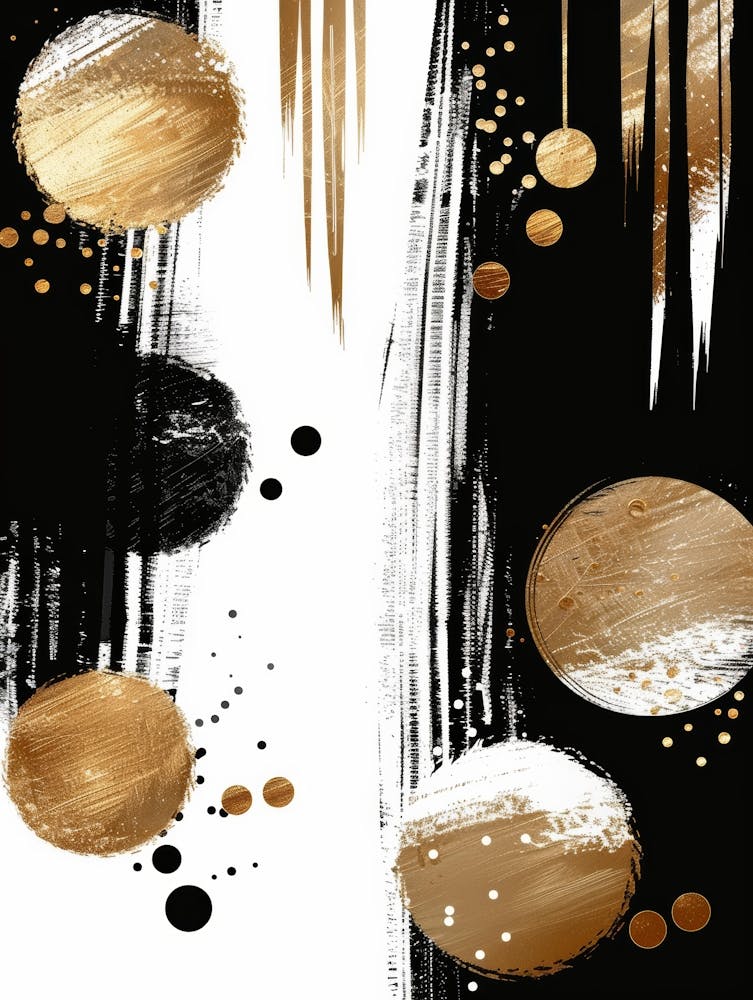 Gold And Black Abstract Painting 17