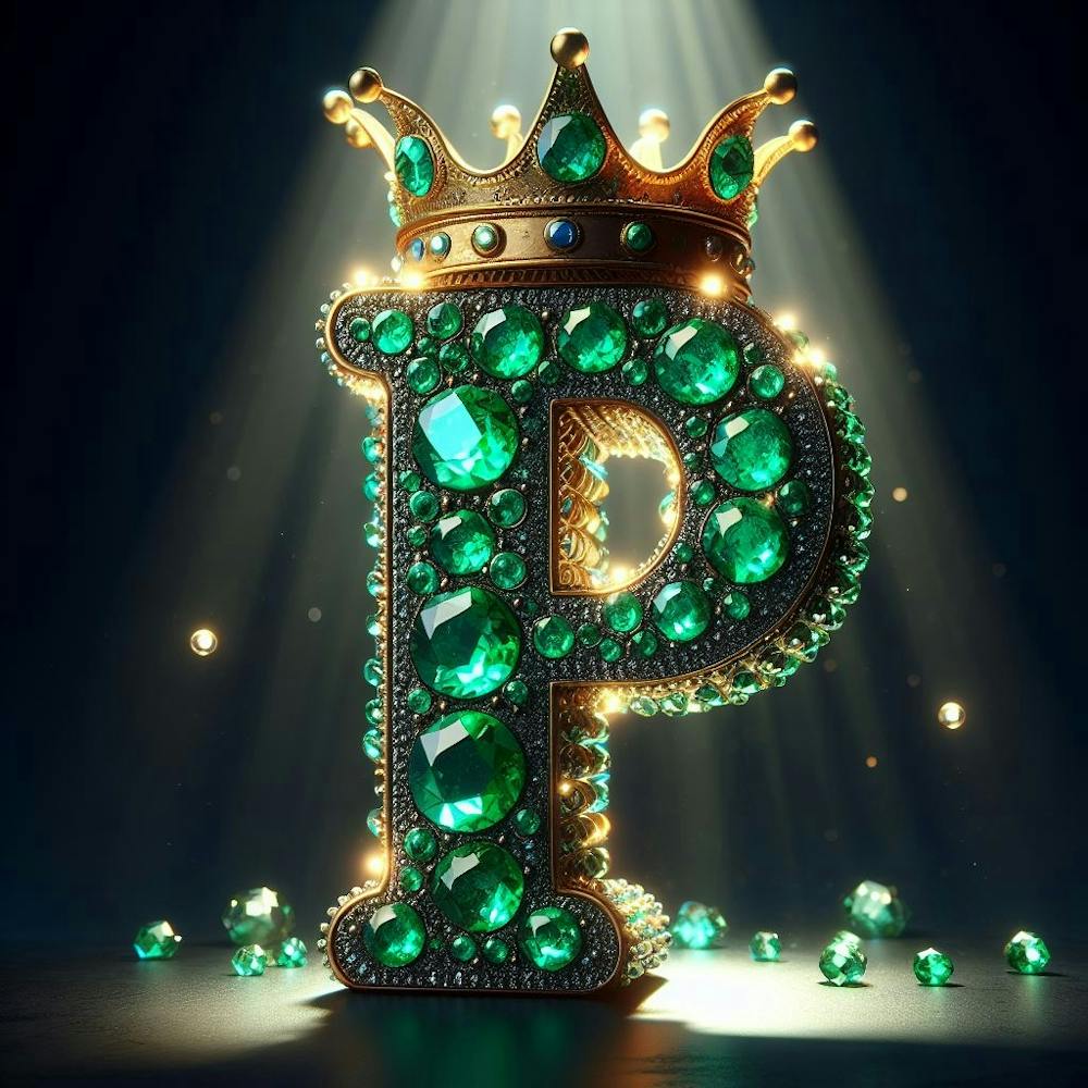 Emerald Letter P