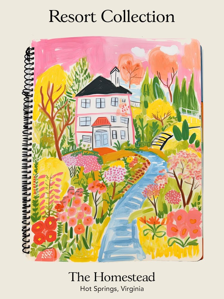 Poster Of The Homestead   Hot Springs, Virginia   Resort Collection Storybook Illustration 2