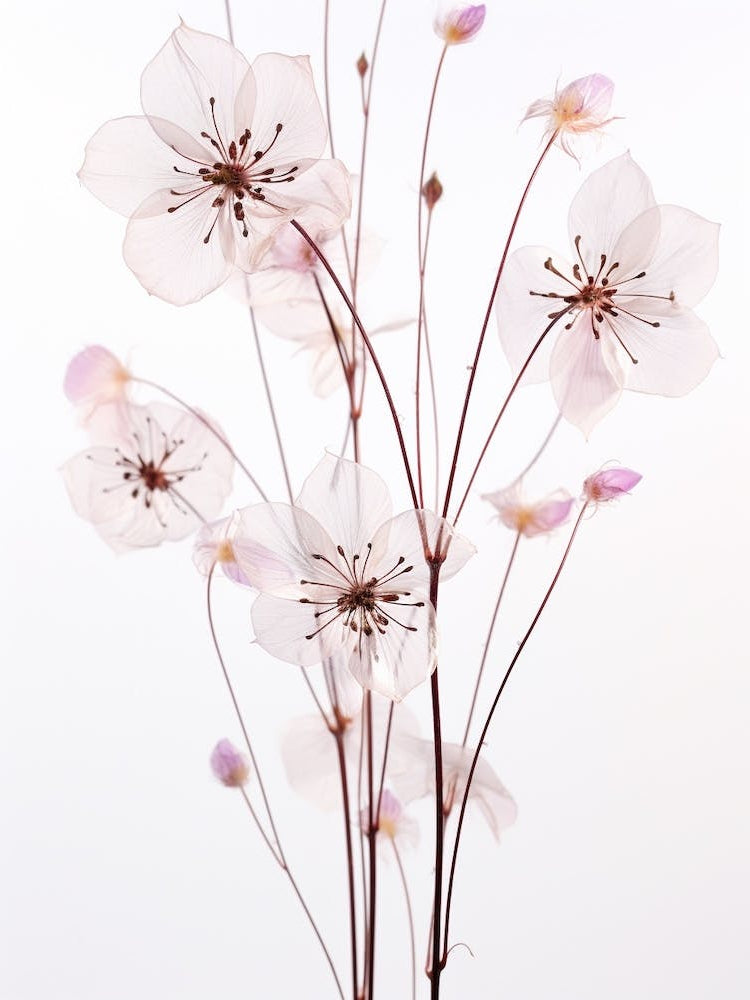 Pressed Wildflower Botanical Art Meadow Rue 2