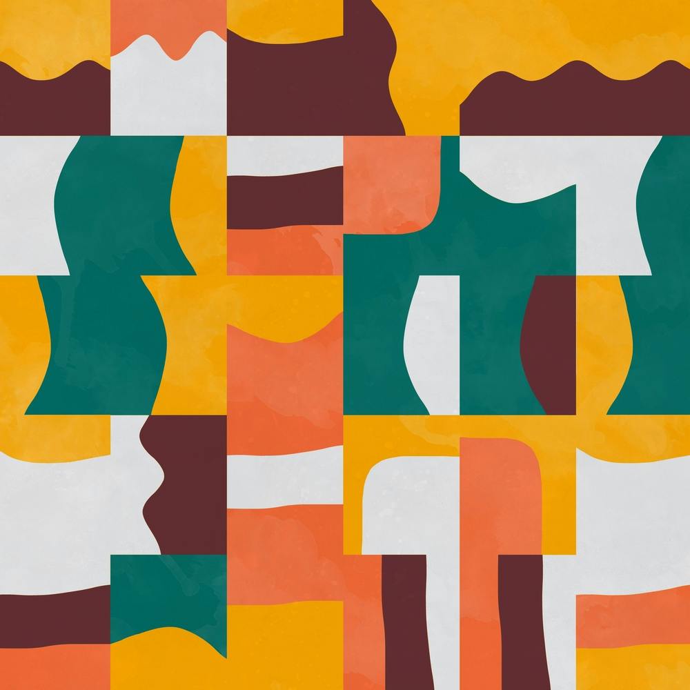 Blocks Cubes Green Orange Square