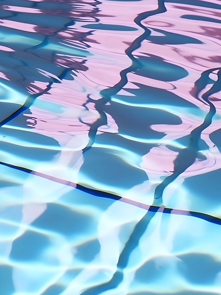 Pastel Pink and Purple Reflections In A Pool