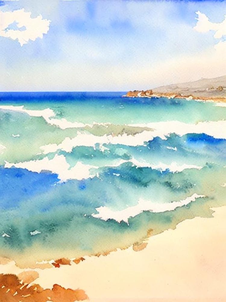 Elafonisi Beach 2, Crete, Greece Watercolour